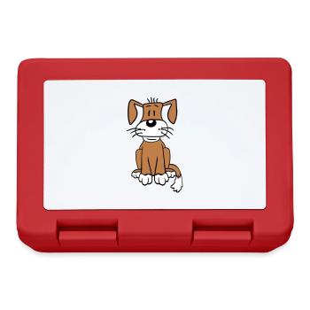 chien assis mignon petit chiot heureux animal de compagnie - Boîte à goûter - rouge - Devant