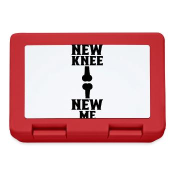 Neues Knie Neues Ich OP Operation Genesung - Brotdose - Rot - Vorne