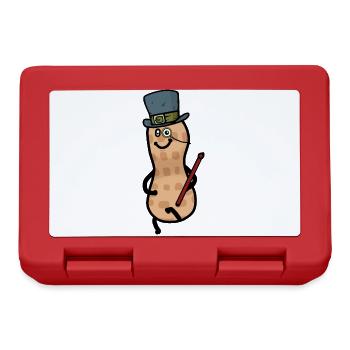 Erdnuss Zylinder Monokel Mister Sir Nuss Gentleman - Brotdose - Rot - Vorne
