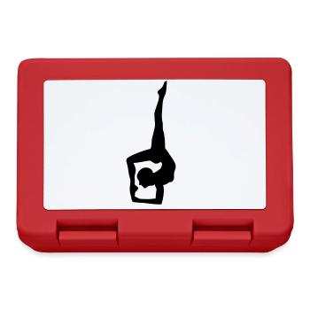 White yoga silhouette in articulated pose - Lunchbox - red - Front