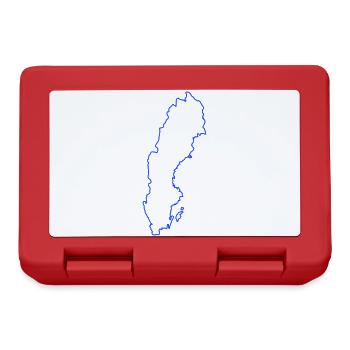 Sweden Outline Neon Blue - Lunchbox - red - Front