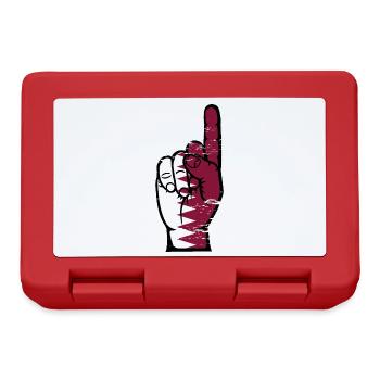 Qatar flag number 1 used - Lunchbox - red - Front