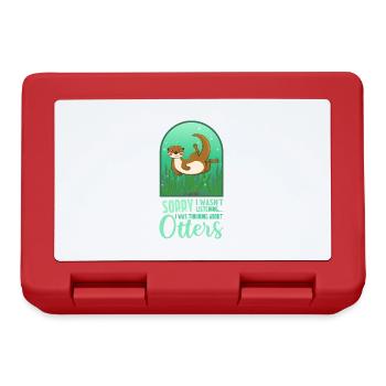 Thinking About Otter Cute Sea Animal Wildlife - Lunchbox - red - Front