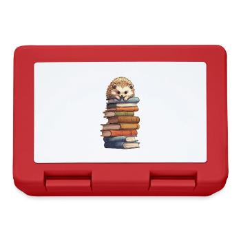 Hedgehog on stack of books - Lunchbox - red - Front