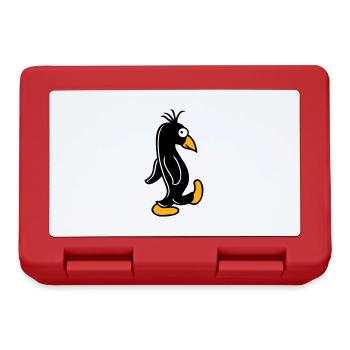 Pinguin läuft ulkig dumm guckt lustig doof albern - Brotdose - Rot - Vorne
