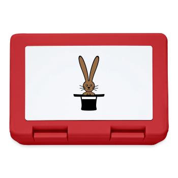 Lapin Chapeau Haut de forme Sorcier Lapin Sorcier Mignon - Boîte à goûter - rouge - Devant
