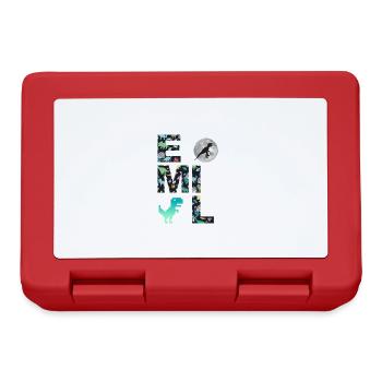 EMIL - Beautiful boy name with dinosaur - Lunchbox - red - Front