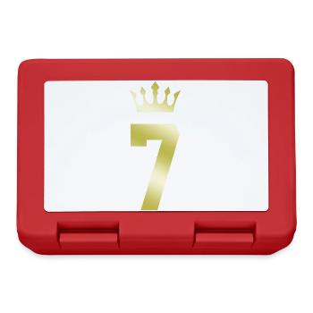 7 Zahl Krone - Brotdose - Rot - Vorne
