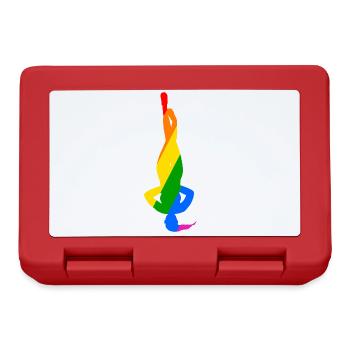 Pose colorée du poirier dans le yoga - Boîte à goûter - rouge - Devant
