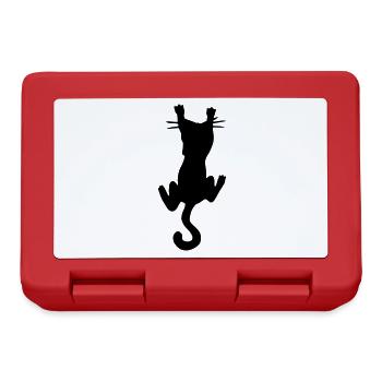 Katze witzig / funny cat - kralle - Katzenliebe - Brotdose - Rot - Vorne