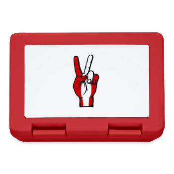 Peru Flag Peace Victory Symbol - Lunchbox - red - Front
