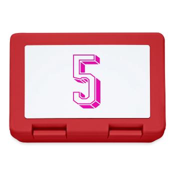 Zahl fünf - Nummer 5 pink Mädchen Trikotnummer - Brotdose - Rot - Vorne