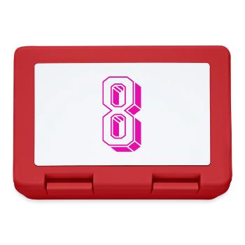 Zahl acht - Nummer 8 pink Mädchen Trikotnummer - Brotdose - Rot - Vorne