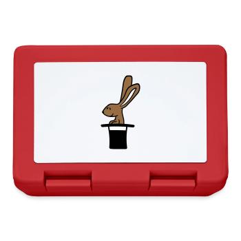 Lapin Chapeau Haut de forme Sorcier Lapin Sorcier Mignon - Boîte à goûter - rouge - Devant