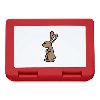 Hase Kaninchen Häschen Cartoon Kleintier niedlich - Brotdose - Rot - Vorne