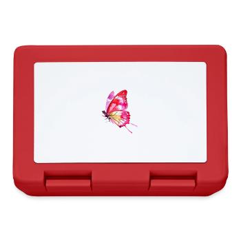 Schmetterling, bunt, Aquarell, Malerei - Brotdose - Rot - Vorne