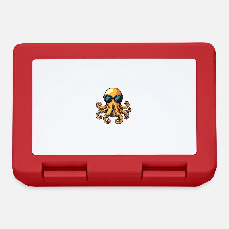 Oktopus Cool Sommer - Brotdose - Rot