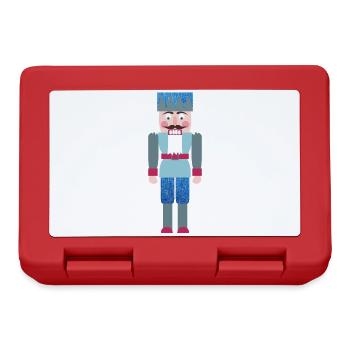 Nutcracker Jeans Christmas Xmas Decoration Wooden Figurine - Lunchbox - red - Front