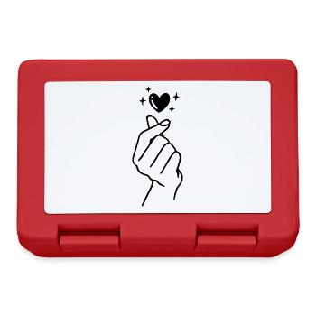 K-Pop Saranghae Liebe Hand Herz - Brotdose - Rot - Vorne
