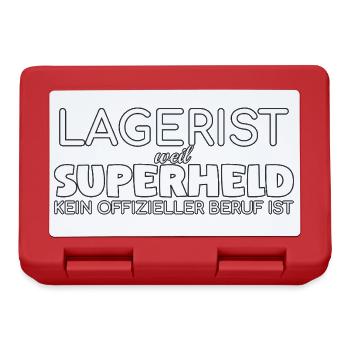 Lagerist Superheld - Brotdose - Rot - Vorne