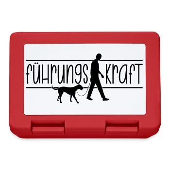 Führungskraft Mann Hund Gassi gehen Herrchen - Brotdose - Rot - Vorne