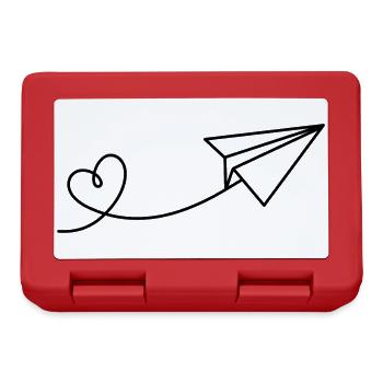 Avion en papier papier aviateur coeur voyage vacances - Boîte à goûter - rouge - Devant