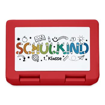 Schulkind 2026 Doodle Einschulung Schulanfang - Brotdose - Rot - Vorne