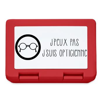 J'peux pas j'suis opticienne "Version noire" - Boîte à goûter - rouge - Devant