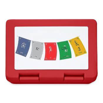 OM MA NI PADME HUM - Prayer Flags 5 - Brotdose - Rot - Vorne