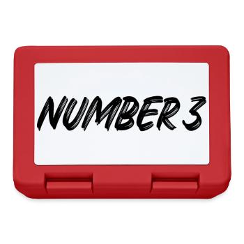 Number 3 - drei - dritter - dritte - 3 - Nummer 3 - Brotdose - Rot - Vorne
