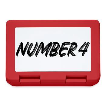 Numéro 4 - quatre - quatrième - quatrième - 4 - numéro 4 - Boîte à goûter - rouge - Devant