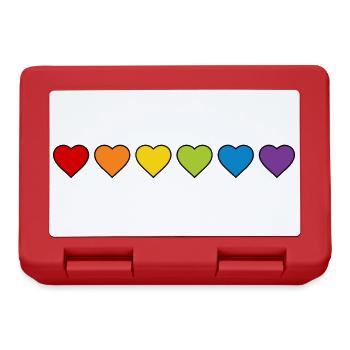 LGBT CSD LGBTQ+ HEART RAINBOW HEARTS PRIDE MONTH - Lunchbox - red - Front