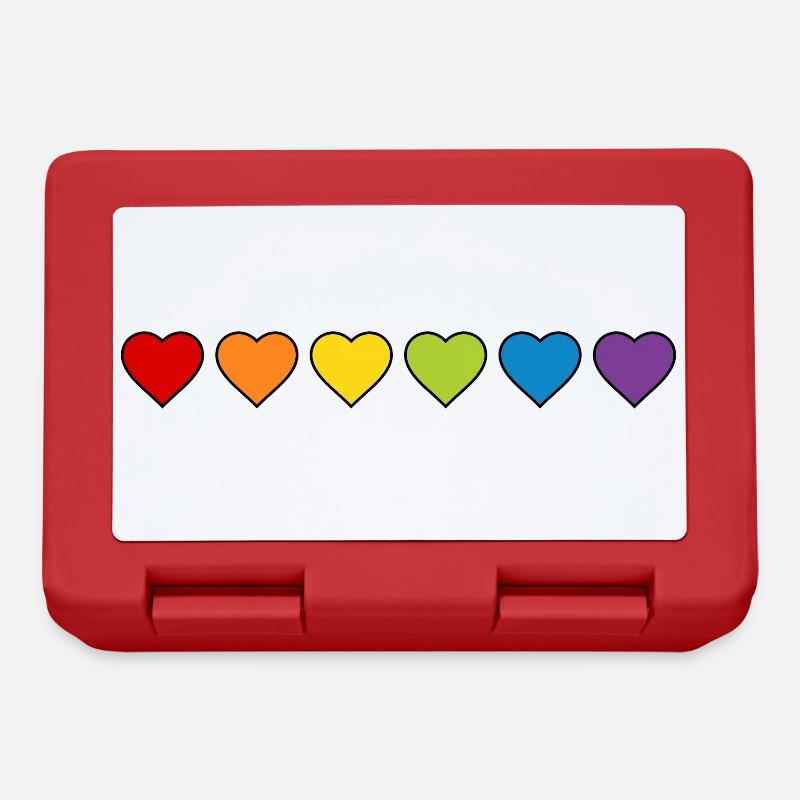 LGBT CSD LGBTQ+ HERZ REGENBOGEN HERZEN PRIDE MONTH - Brotdose - Rot