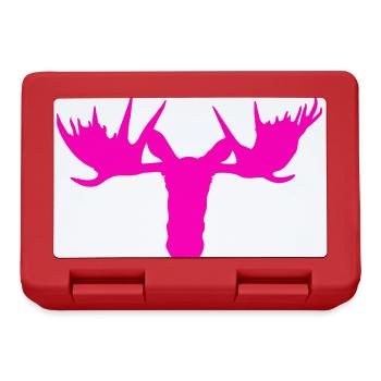Moose head – for girls and women - Lunchbox - red - Front