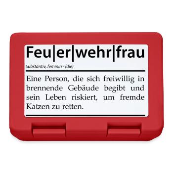Definition Feuerwehrfrau - Brotdose - Rot - Vorne