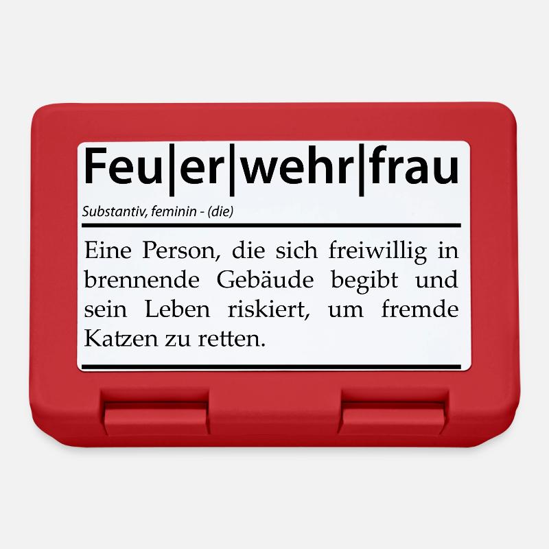 Definition Feuerwehrfrau - Brotdose - Rot