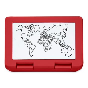 World map - Lunchbox - red - Front