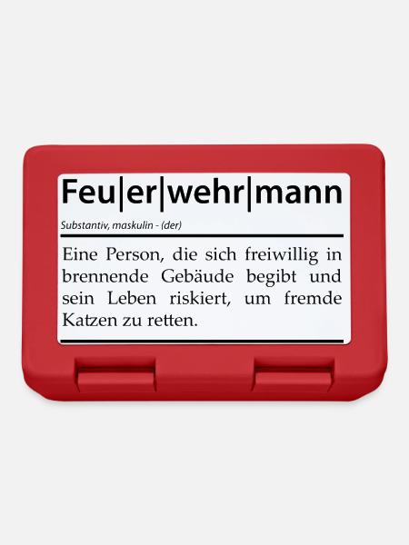 Definition Feuerwehrmann - Brotdose - Rot
