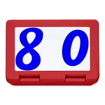 80. 80 ANS. 80e ANNIVERSAIRE. ANNIVERSAIRE 80 ANS. - Boîte à goûter - rouge - Devant