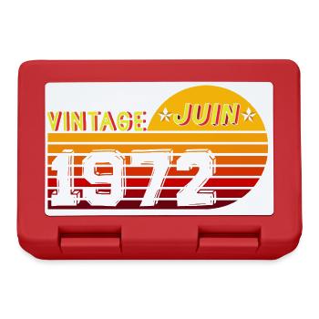 Vintage Juin 1972 - Boîte à goûter - rouge - Devant
