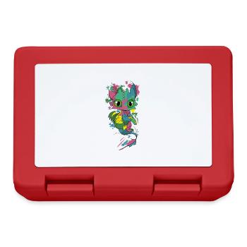Bunter Baby Drache | Lustiger Drache Bunt - Brotdose - Rot - Vorne