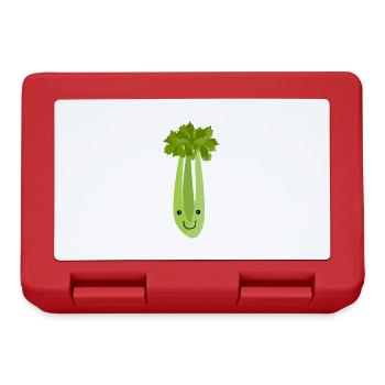 Celery Makes Me Smile Vegetables Leek Healthy - Lunchbox - red - Front