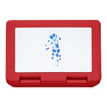 erdbeeren,erdbeere,muster,herzen, blau - Brotdose - Rot - Vorne