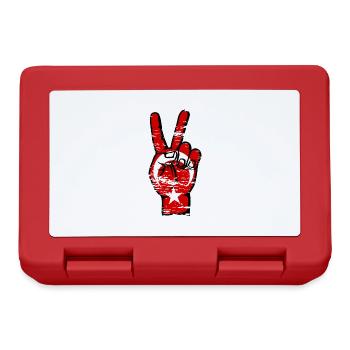 Symbole de victoire de la paix du drapeau de la Turquie utilisé - Boîte à goûter - rouge - Devant