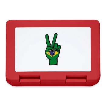 Brasilien Flagge Frieden Victory Symbol - Brotdose - Rot - Vorne