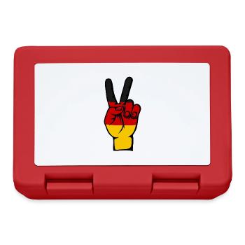 Deutsche Flagge Frieden Victory Symbol - Brotdose - Rot - Vorne
