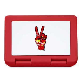 China Flagge Frieden Victory Symbol used - Brotdose - Rot - Vorne