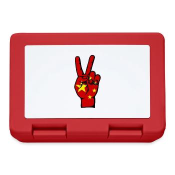 Symbole de victoire de la paix du drapeau de la Chine - Boîte à goûter - rouge - Devant