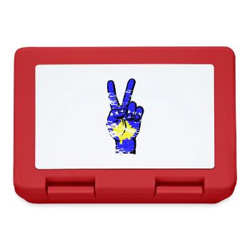 Symbole de victoire de la paix du drapeau du Kosovo utilisé - Boîte à goûter - rouge - Devant