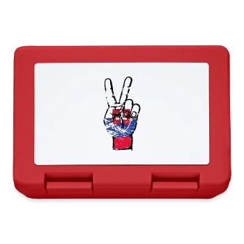 Slovakia Flag Peace Victory Symbol Used - Lunchbox - red - Front
